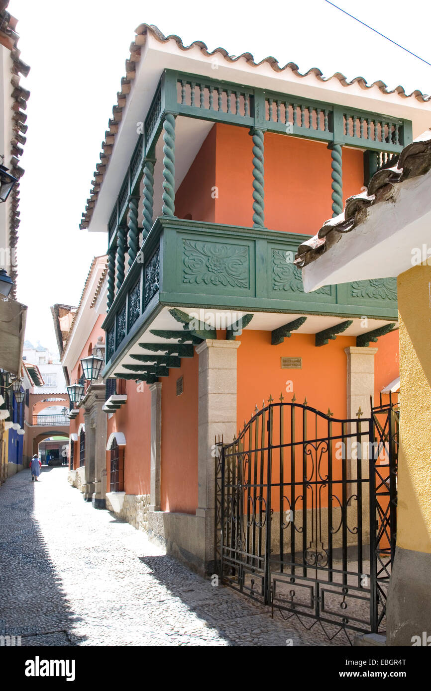 Façade du 18ème siècle, la BOLIVIE, La Paz Banque D'Images