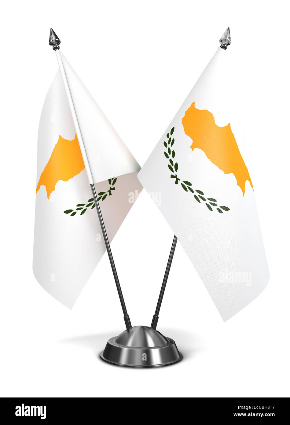 Chypre - drapeaux miniatures isolé sur fond blanc. Banque D'Images