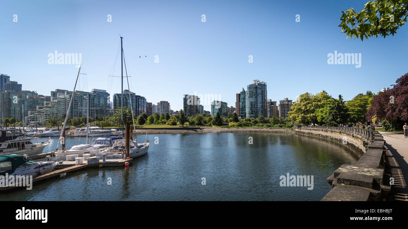 Coal Harbour, le parc Stanley, Vancouver, British Columbia, Canada, Amérique du Nord. Banque D'Images