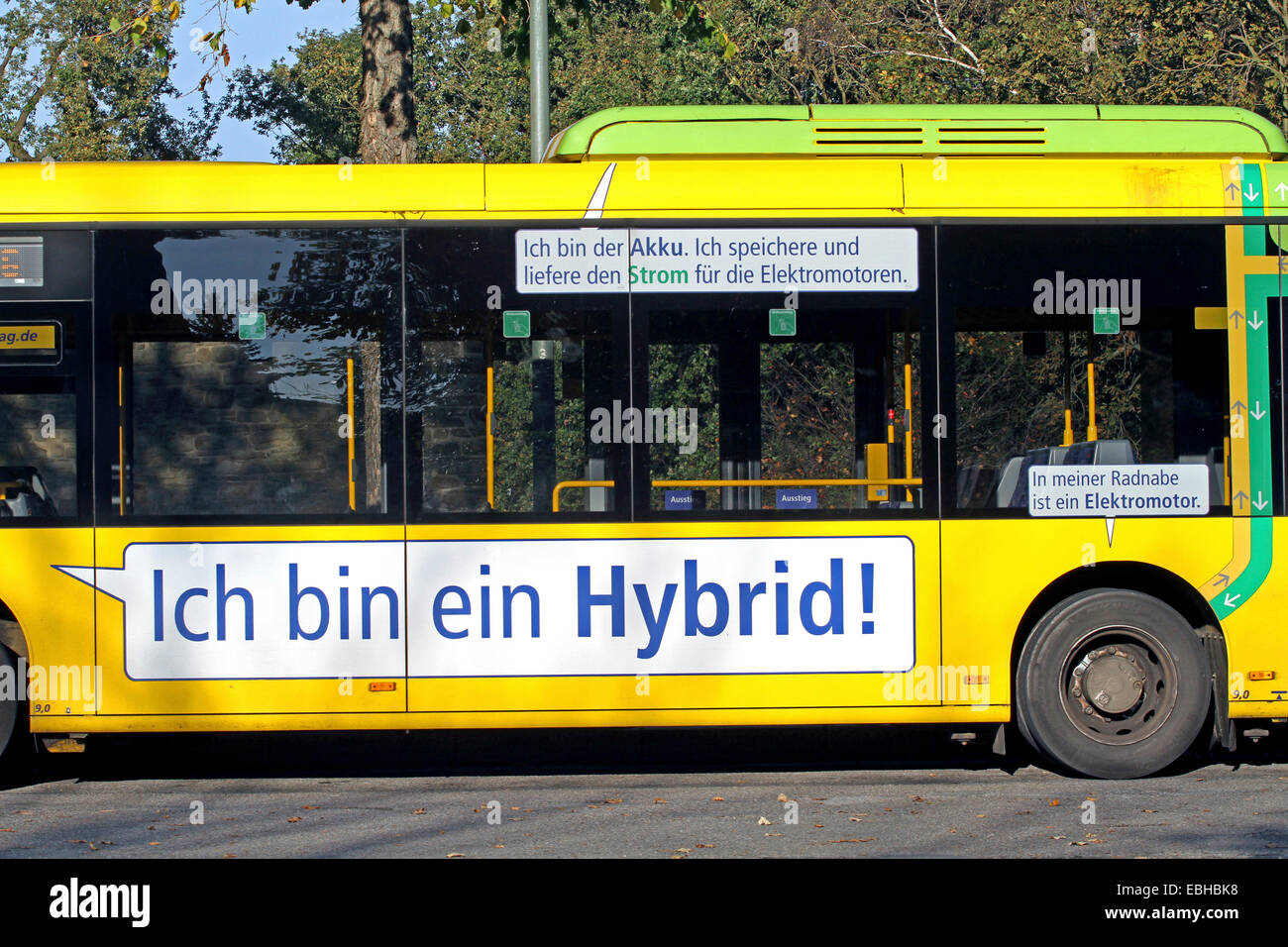 Autobus électrique hybride, Allemagne Banque D'Images