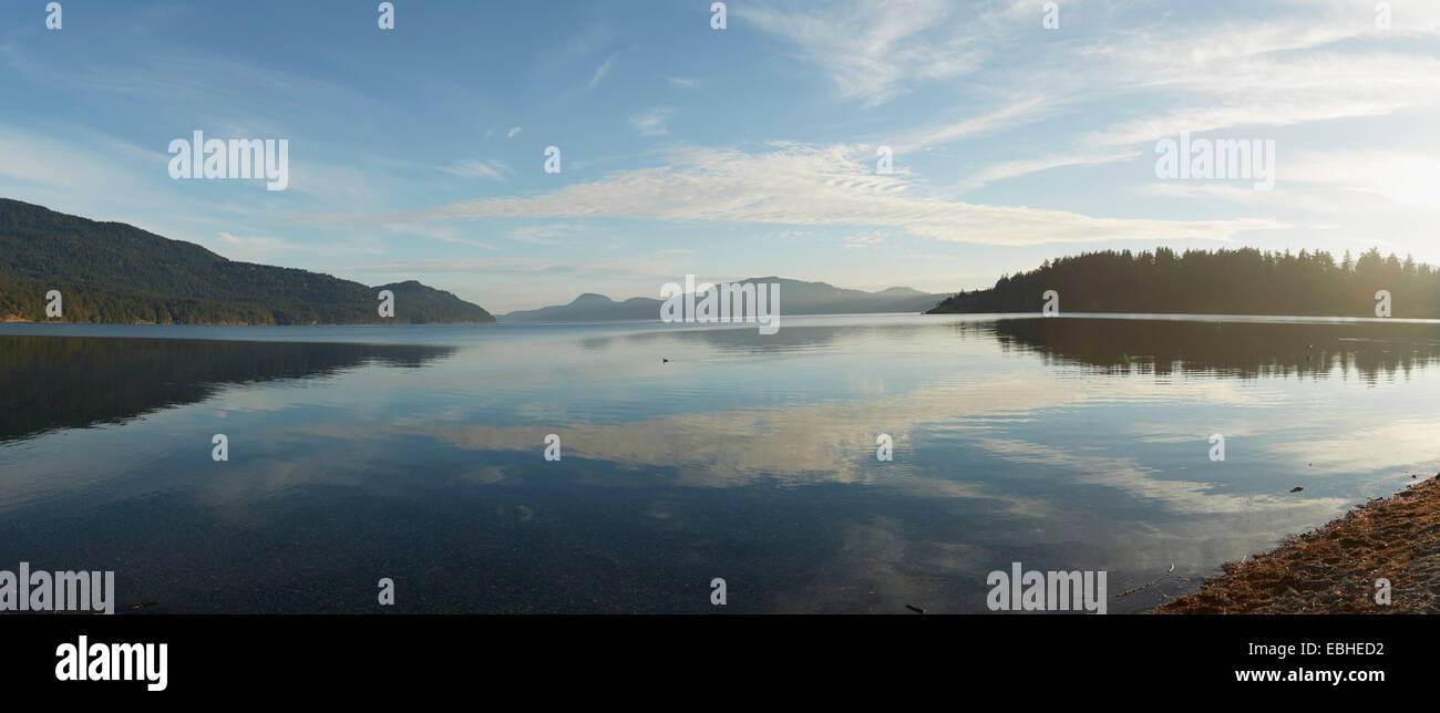 Vue panoramique sur le lac et le mont Constitution, Orcas Island, Washington State, USA Banque D'Images