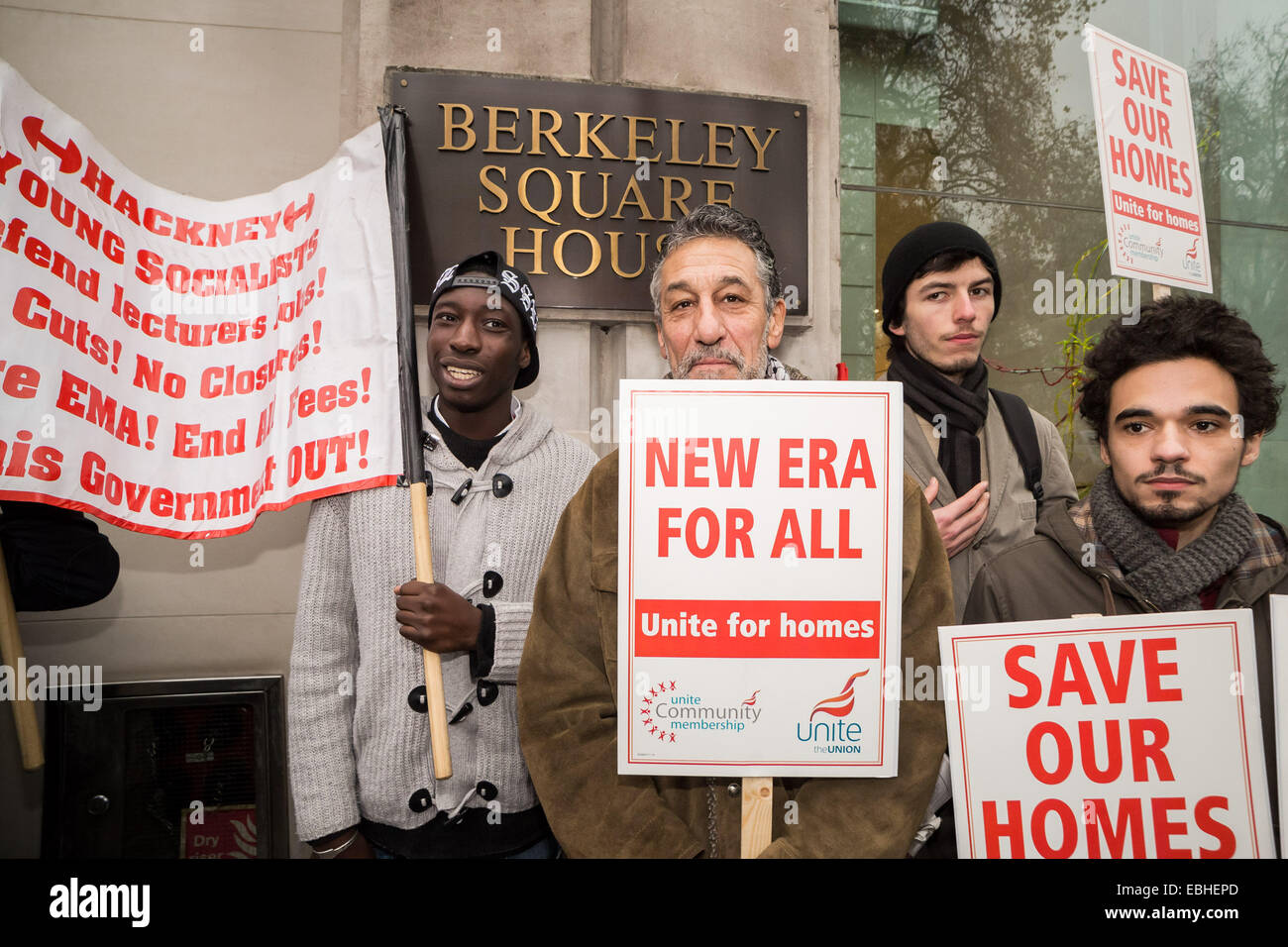 Londres, Royaume-Uni. 1er décembre 2014. Nouvelle ère estate Immobilier de protestation Crédit : Guy Josse/Alamy Live News Banque D'Images