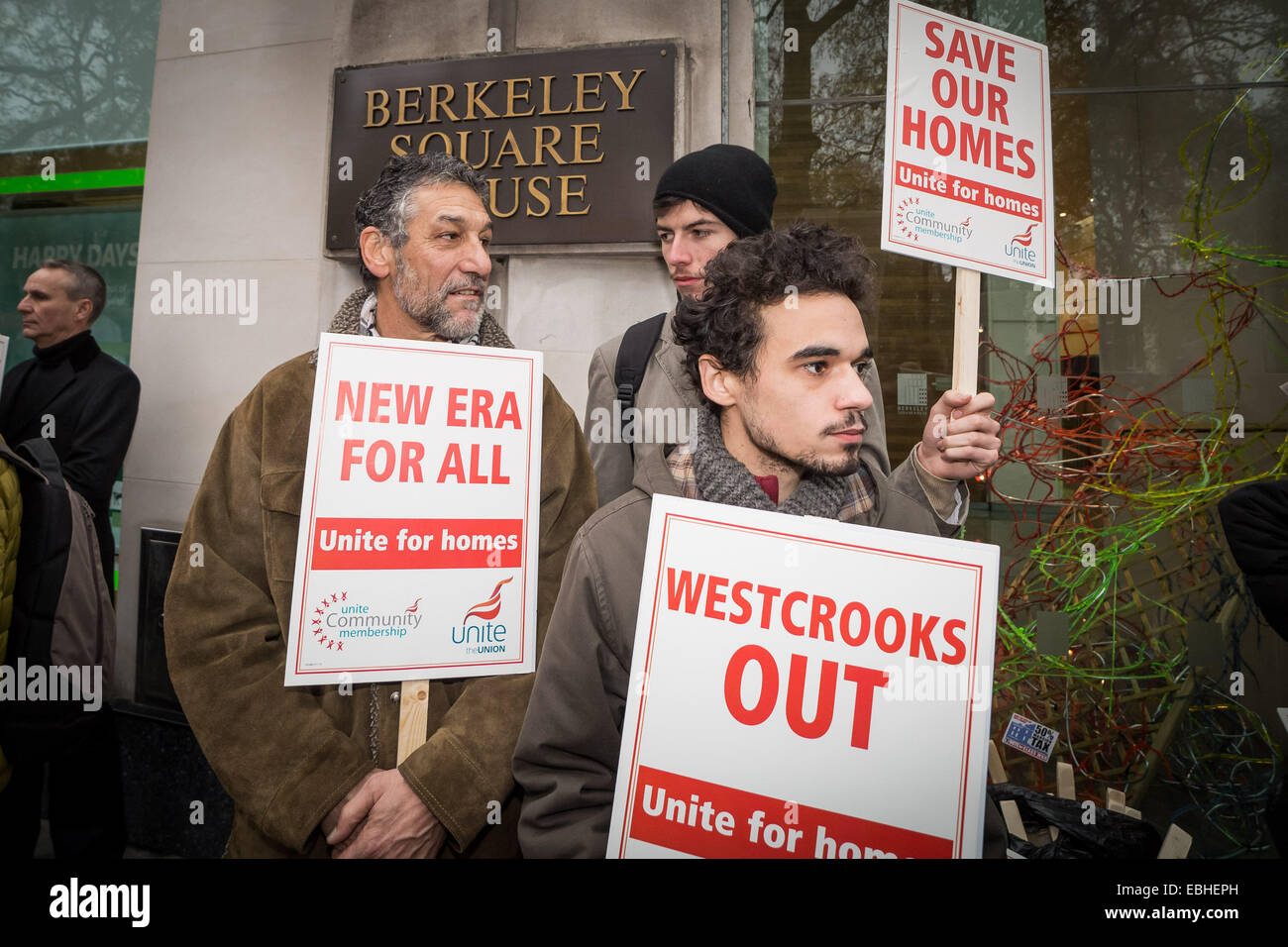 Londres, Royaume-Uni. 1er décembre 2014. Nouvelle ère estate Immobilier de protestation Crédit : Guy Josse/Alamy Live News Banque D'Images