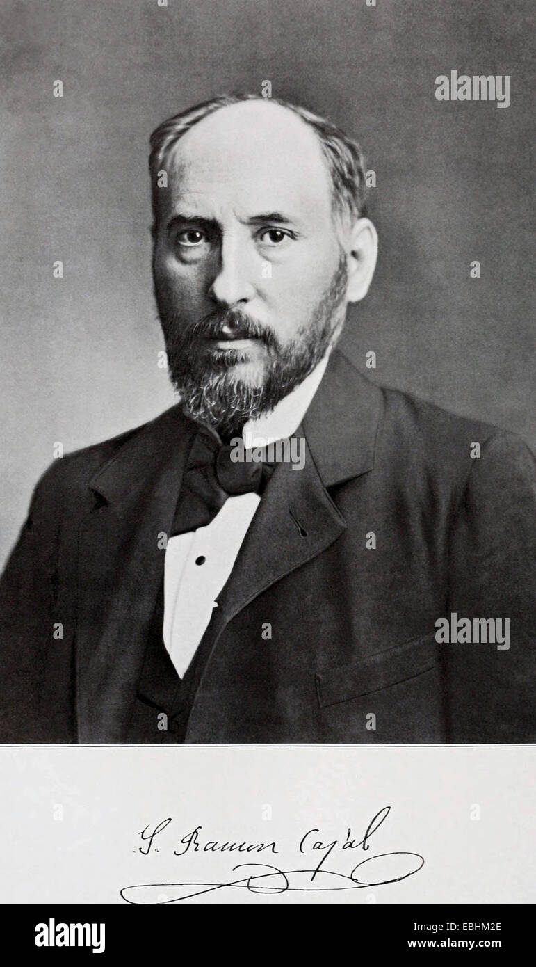 SANTIAGO Ramon y Cajal (1852-1934) pathologiste espagnol et neuroscientifique en 1899 Banque D'Images