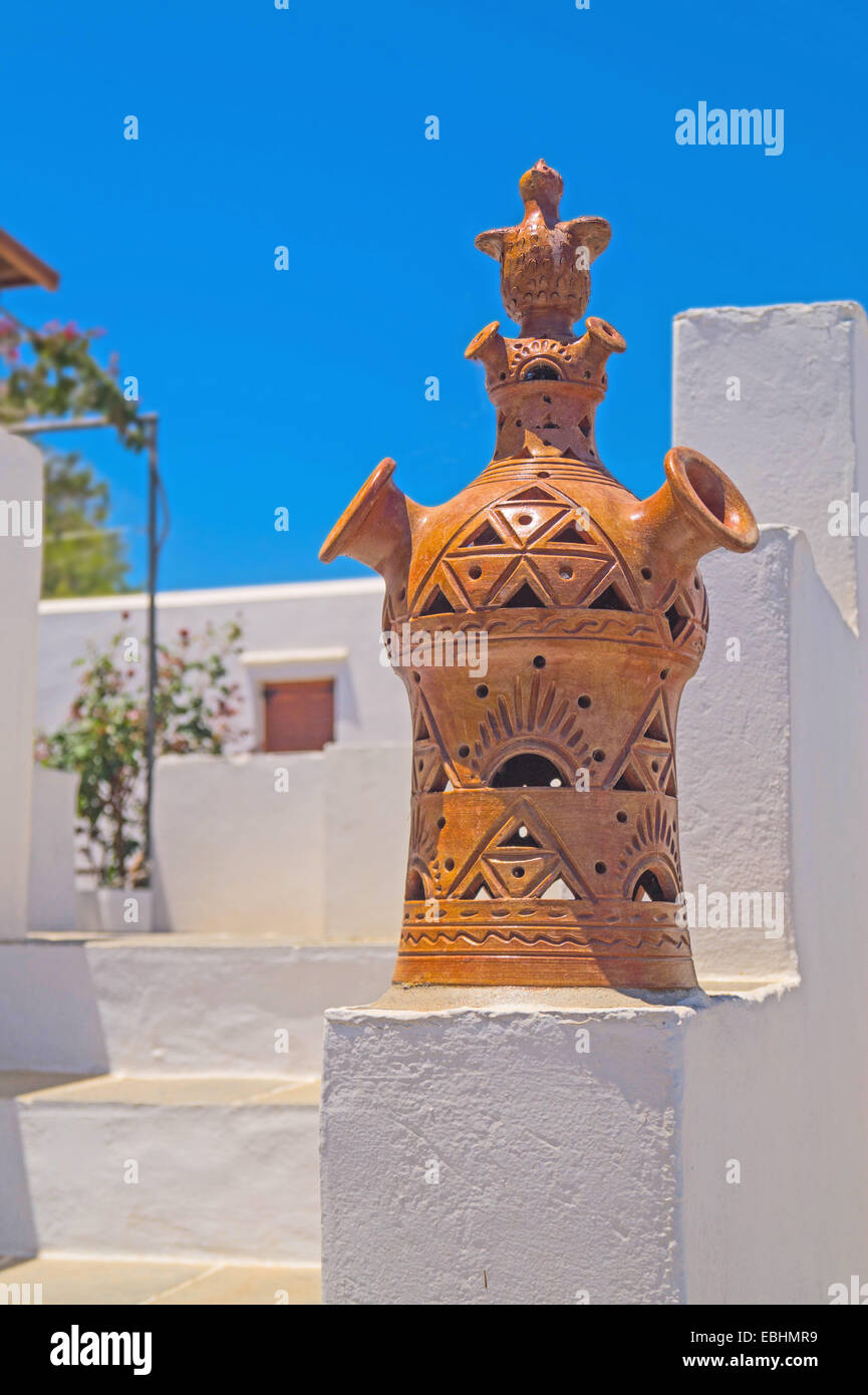Décoration traditionnelle grecque sur l'île de Sifnos, Grèce Banque D'Images