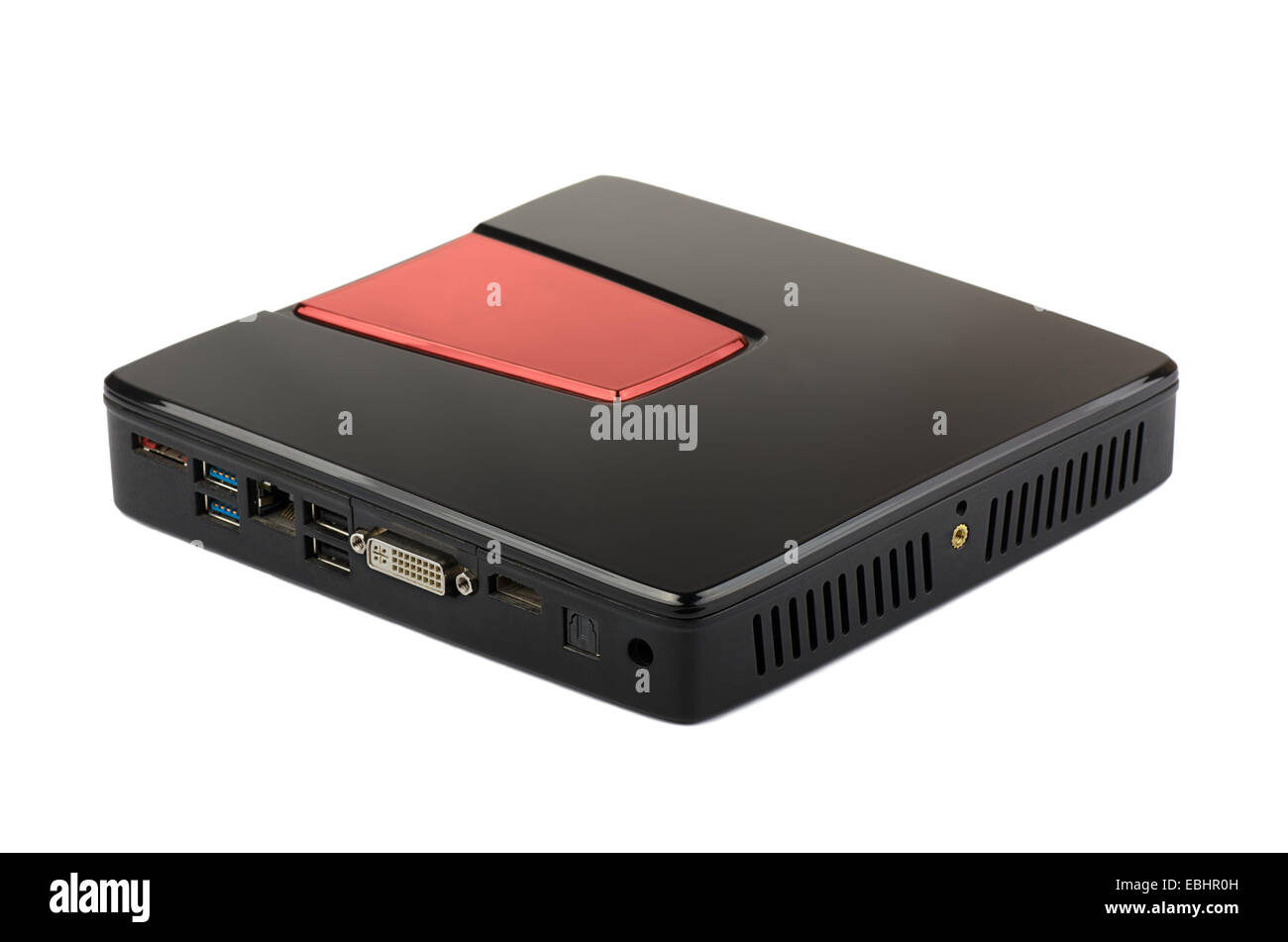 Nettop noir sur fond blanc Banque D'Images