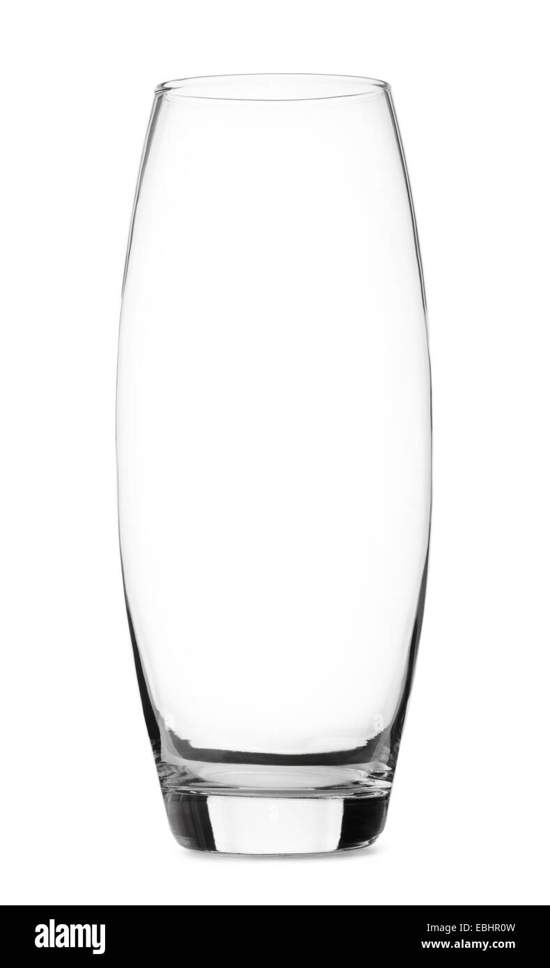 Grand vase en verre sur un fond blanc Banque D'Images