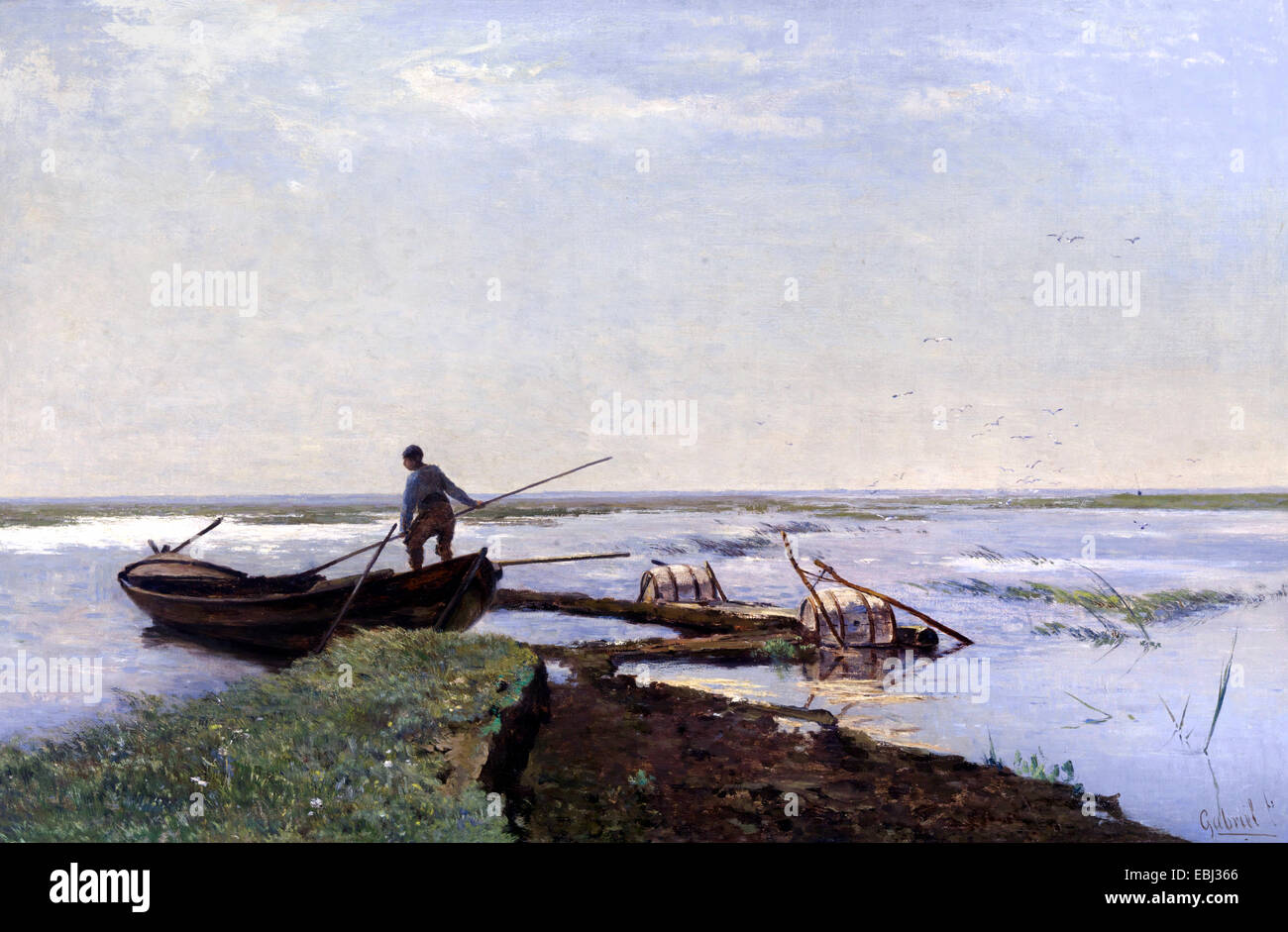 Paul Gabriel, paysage de polders. Circa 1880-1900. Huile sur toile. Le Musée Boijmans Van Beuningen, Rotterdam, Pays-Bas. Banque D'Images