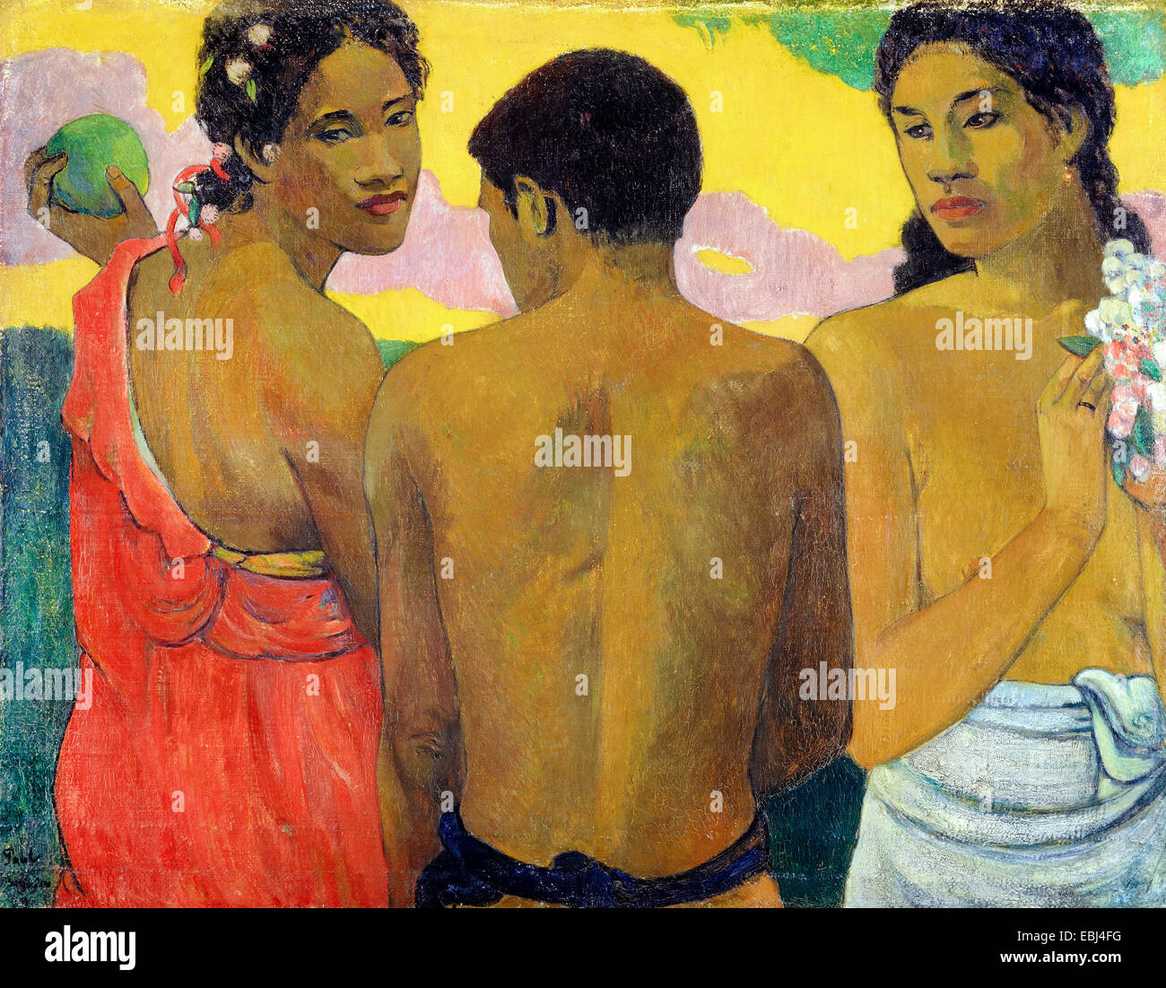 Paul Gauguin, trois tahitiens 1899 Huile sur toile. National Gallery of Scotland, Édimbourg, Écosse. Banque D'Images