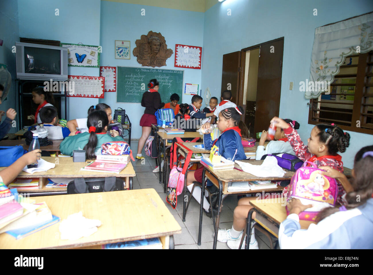 Intérieur d'une classe. La Havane, Cuba Banque D'Images