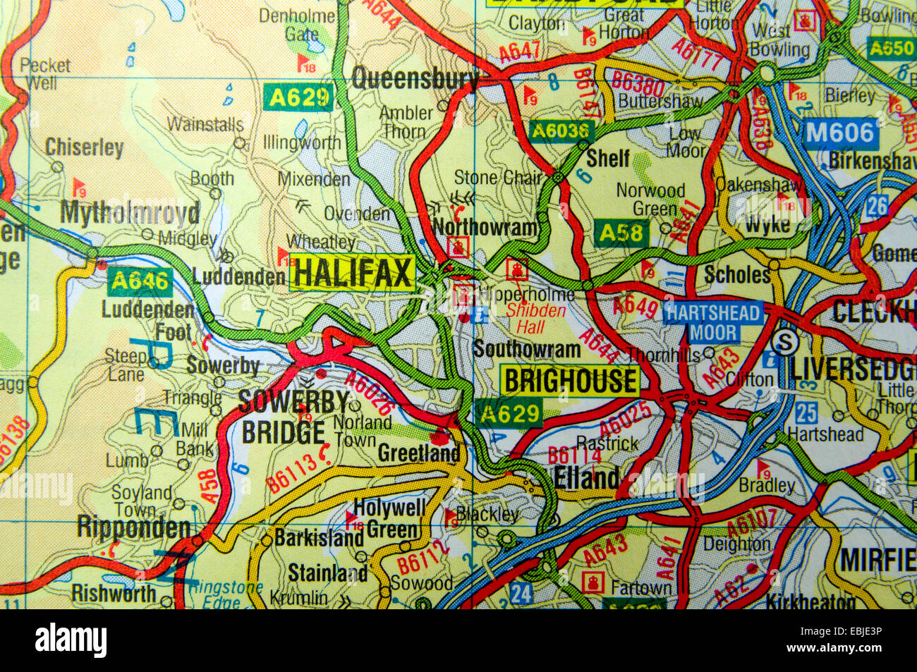 Route de Halifax de West Yorkshire, Angleterre Banque D'Images