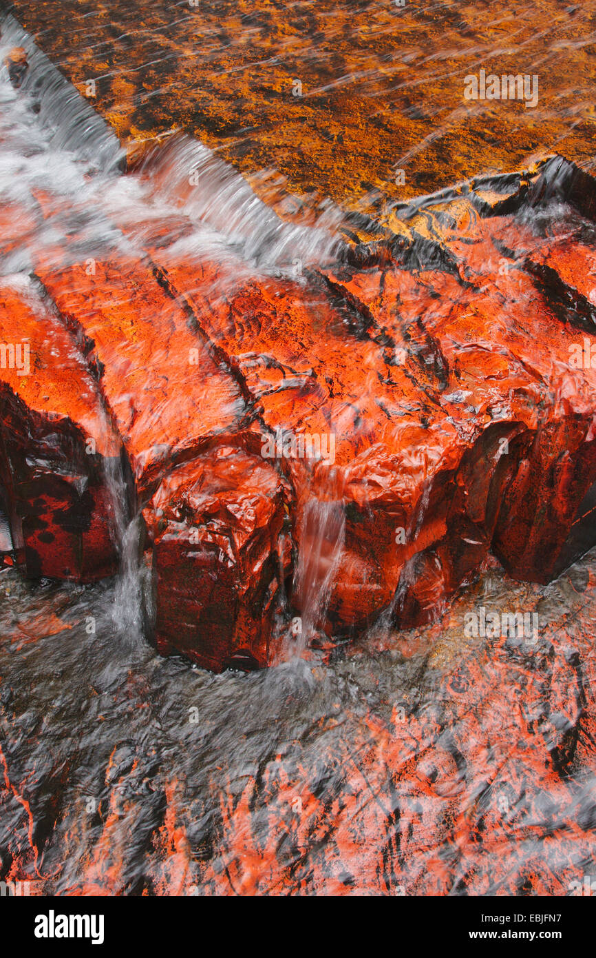 Lit de rivière de Jasper, Quebrada de jaspe, Venezuela, Parc national Canaima Banque D'Images