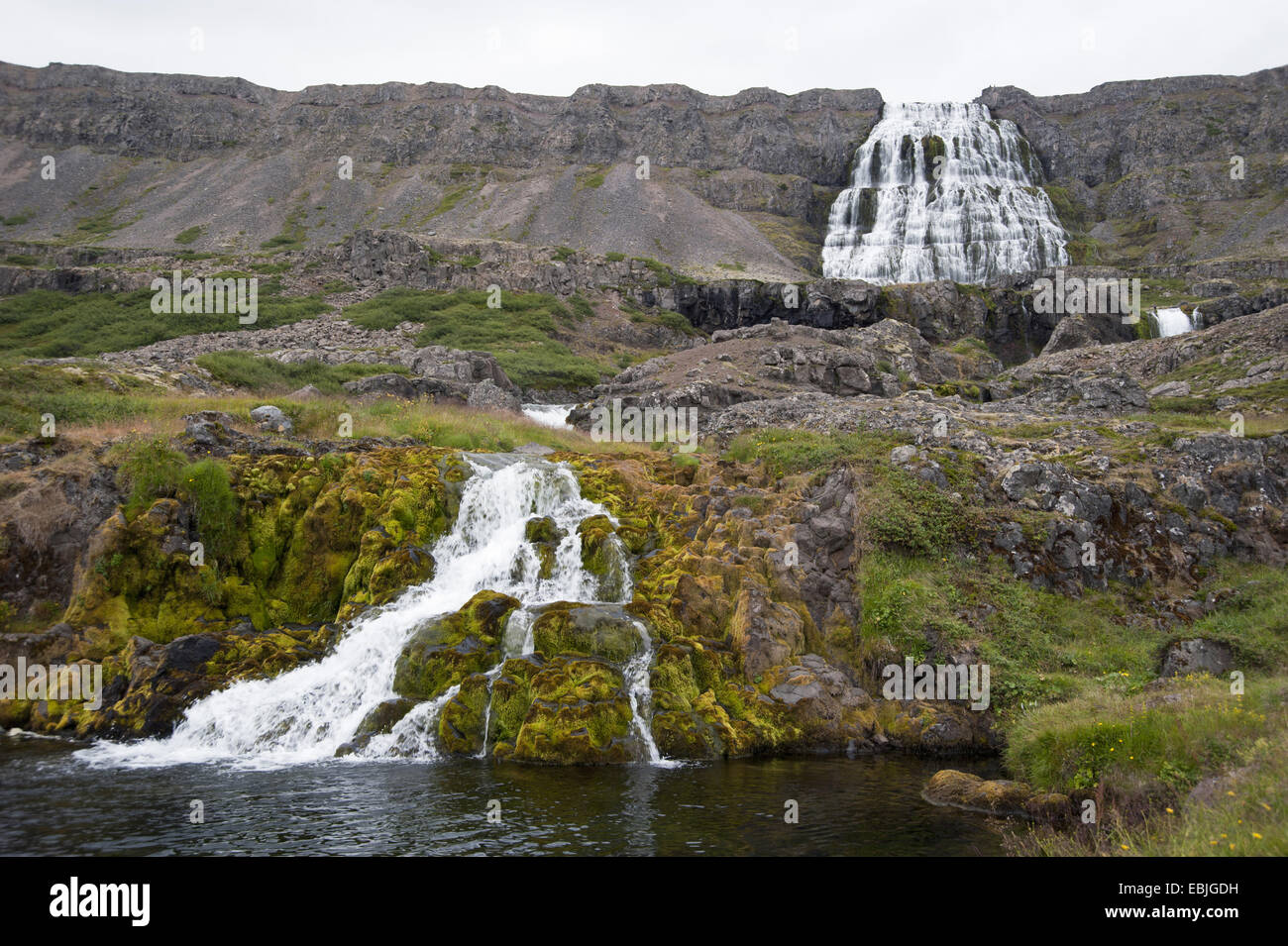 Cascade Dynjandi, Islande, Westfjorden Banque D'Images