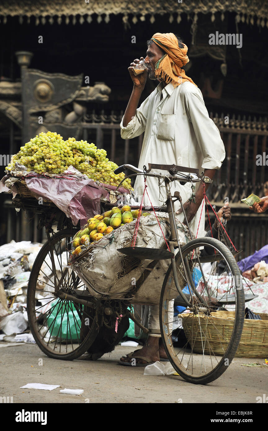 Fruits à vendre dans la rue, Népal, Katmandou Banque D'Images