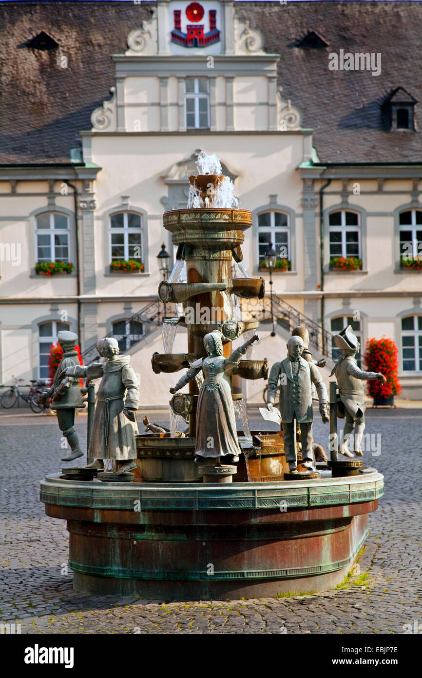 Buergerbrunnen fontaine sur la place de l'hôtel de ville, l'Allemagne, en Rhénanie du Nord-Westphalie, Lippstadt Banque D'Images