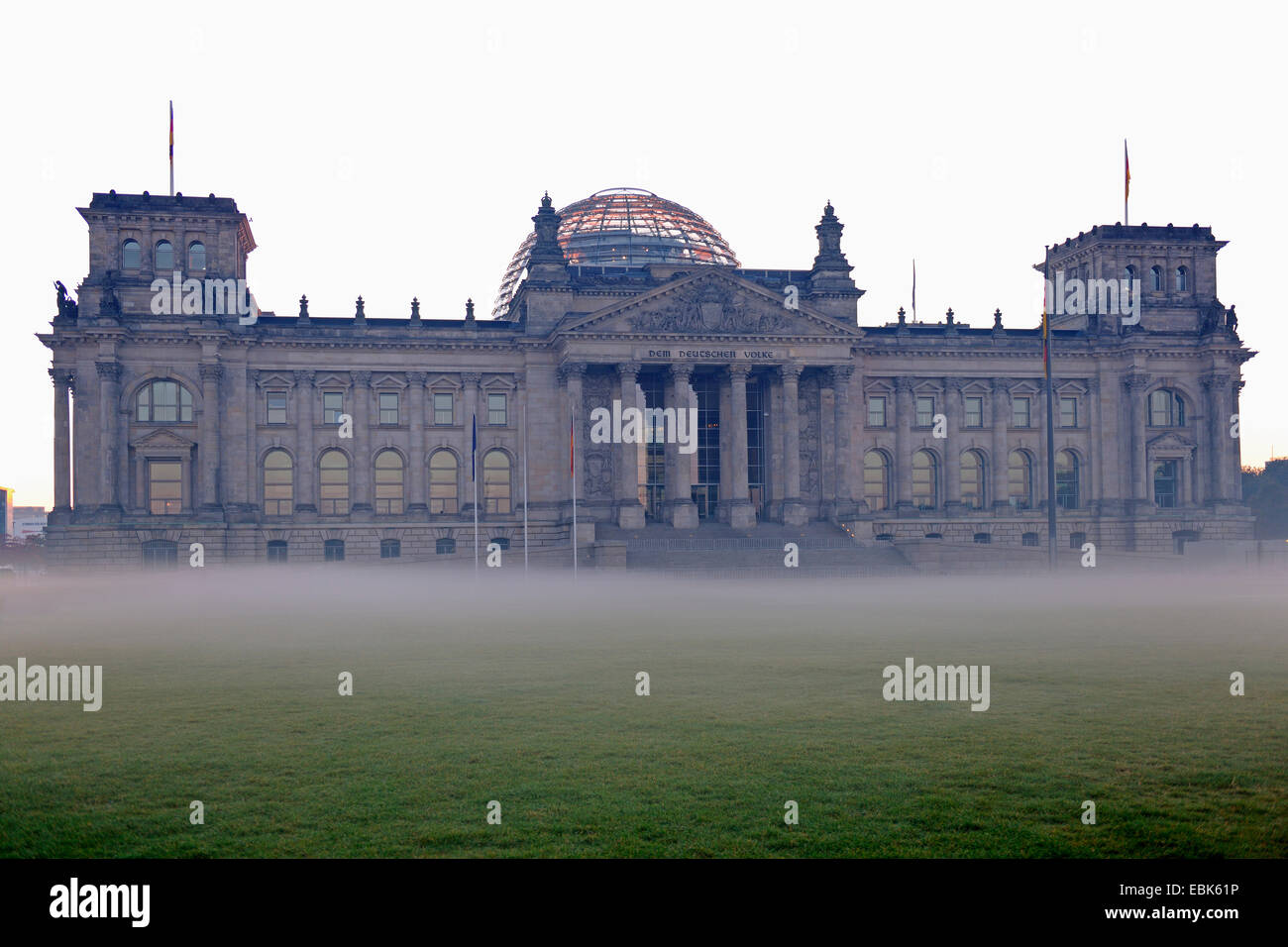Reichstag allemand le matin, l'Allemagne, Berlin Banque D'Images