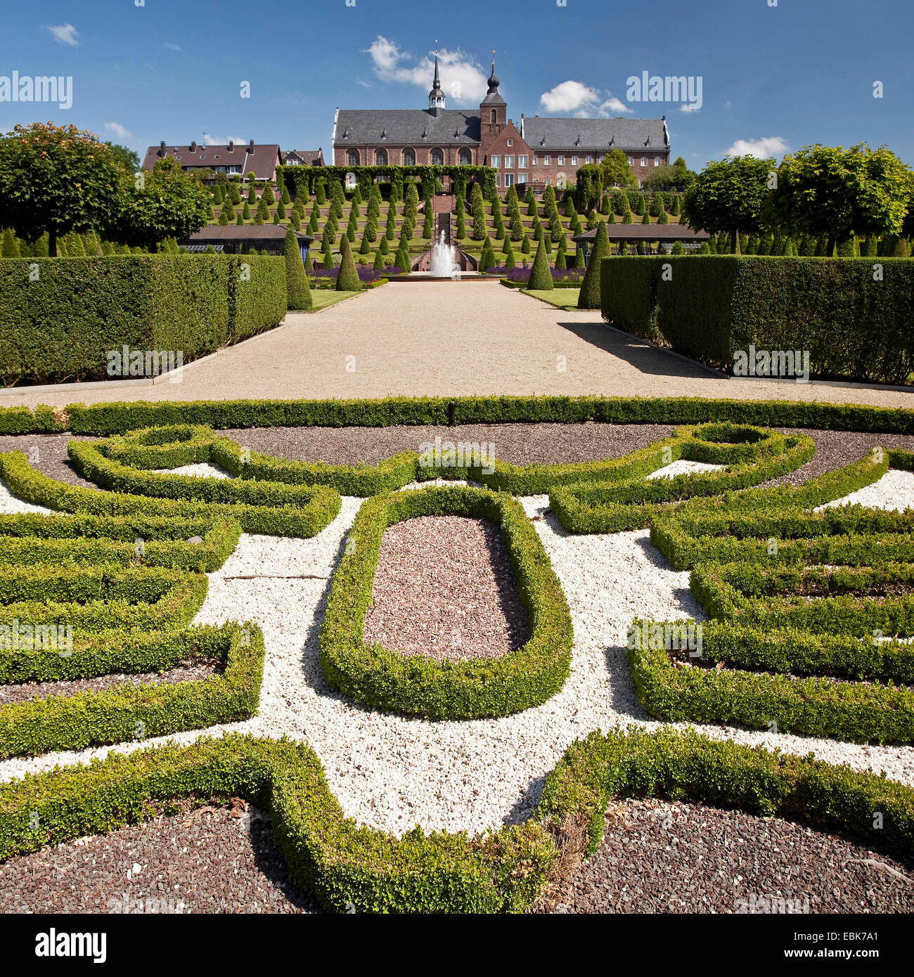 Les jardins baroques du monastère avec l'Allemagne, Kamp, Rhénanie du Nord-Westphalie, Ruhr, Kamp-Lintfort Banque D'Images