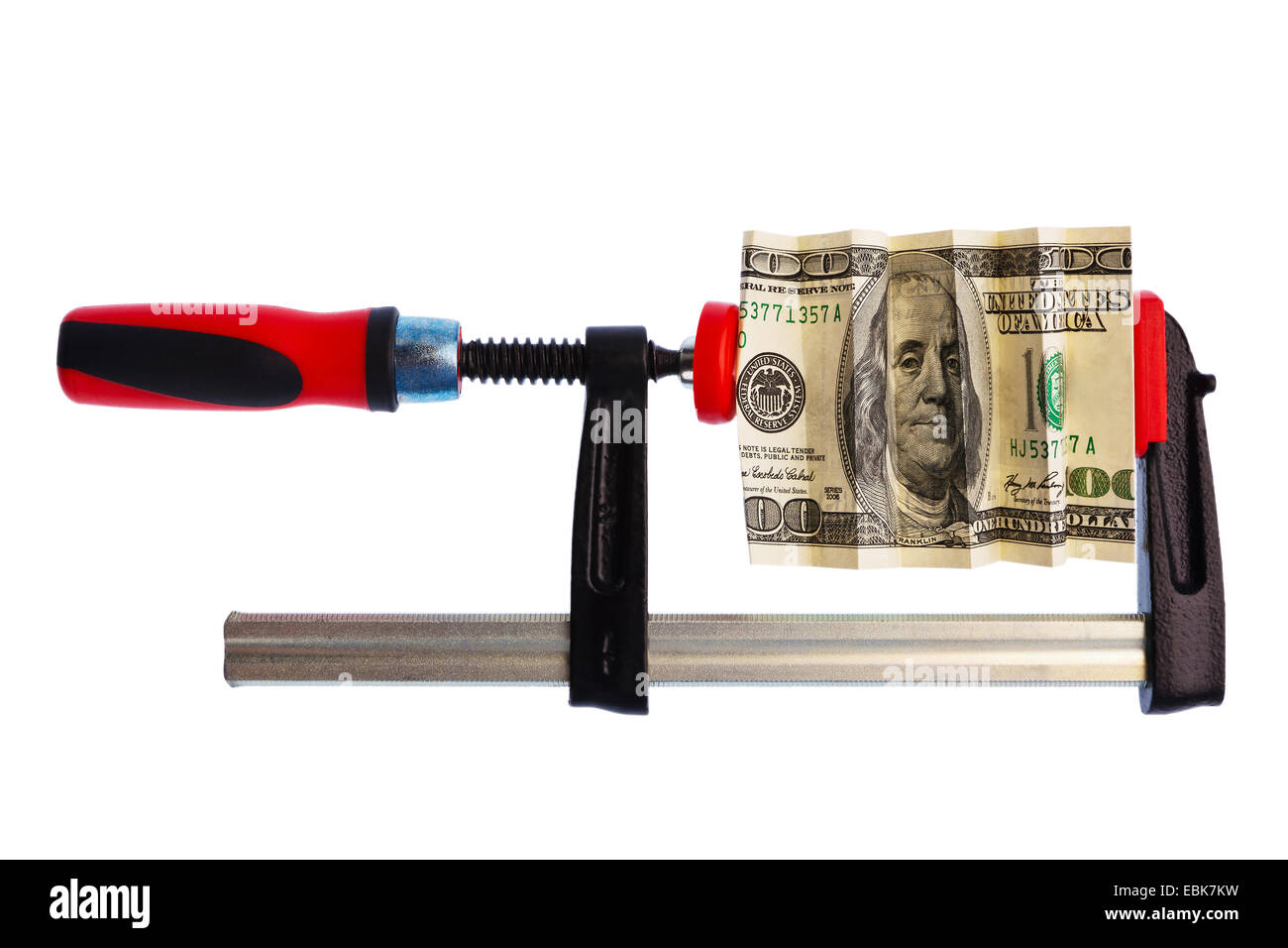 Dollar bill in un collier, crise économique et financière Banque D'Images