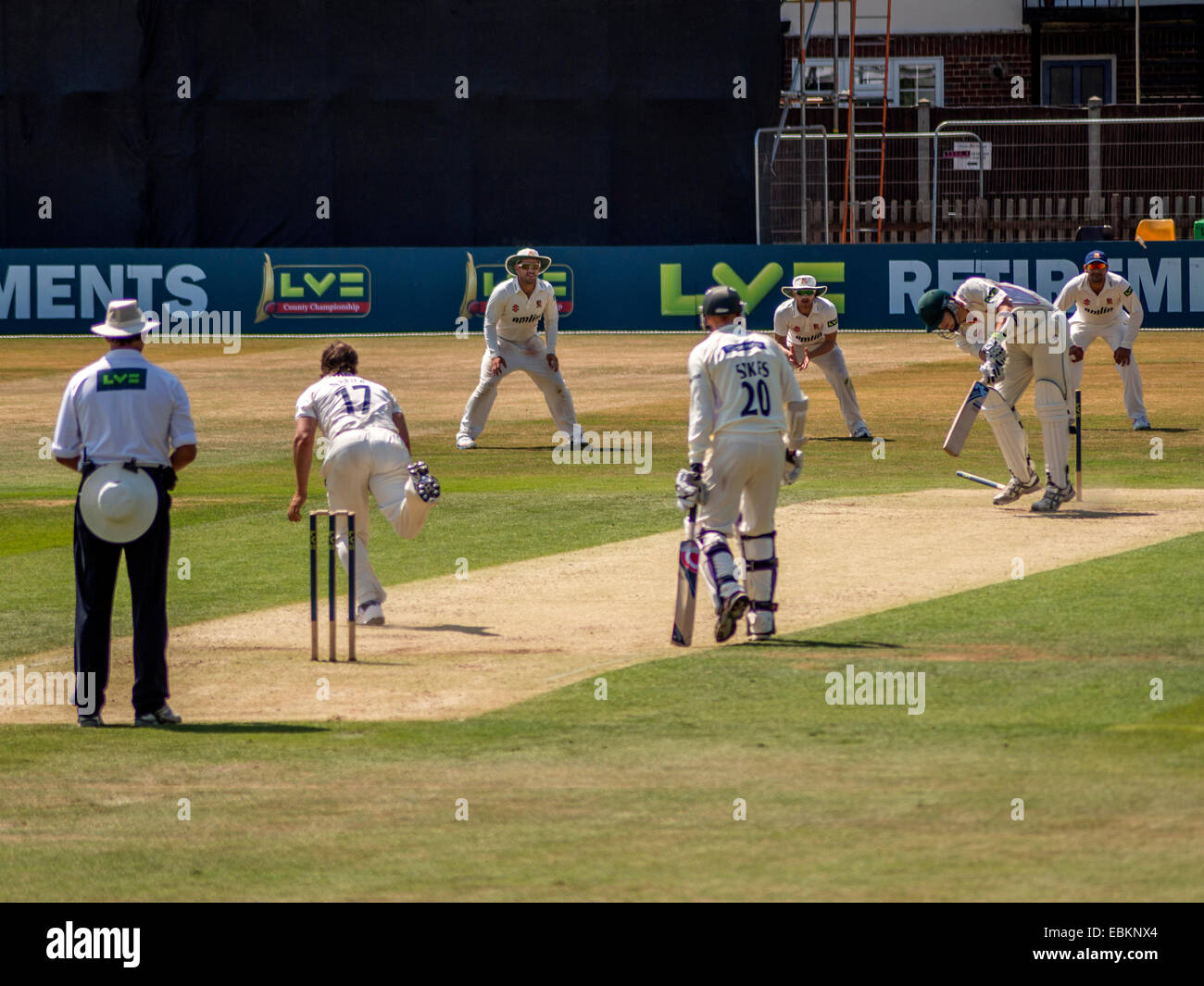 Championnat du comté de deux Division, juillet 2013, Essex vs Leicestershire. Essex gagner par un innings et exécute 25 Banque D'Images