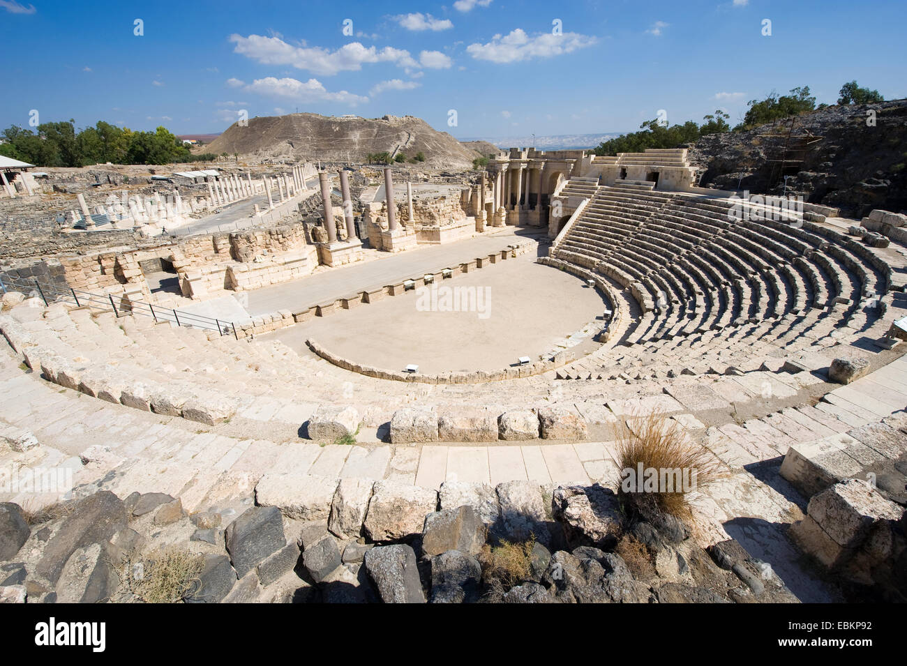 L'amphithéâtre de Beit She'An en Galilée en Israël. Banque D'Images
