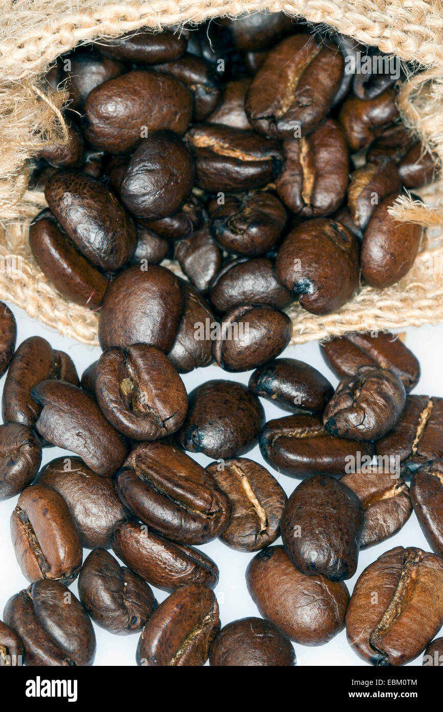 Les grains de café torréfié Banque D'Images