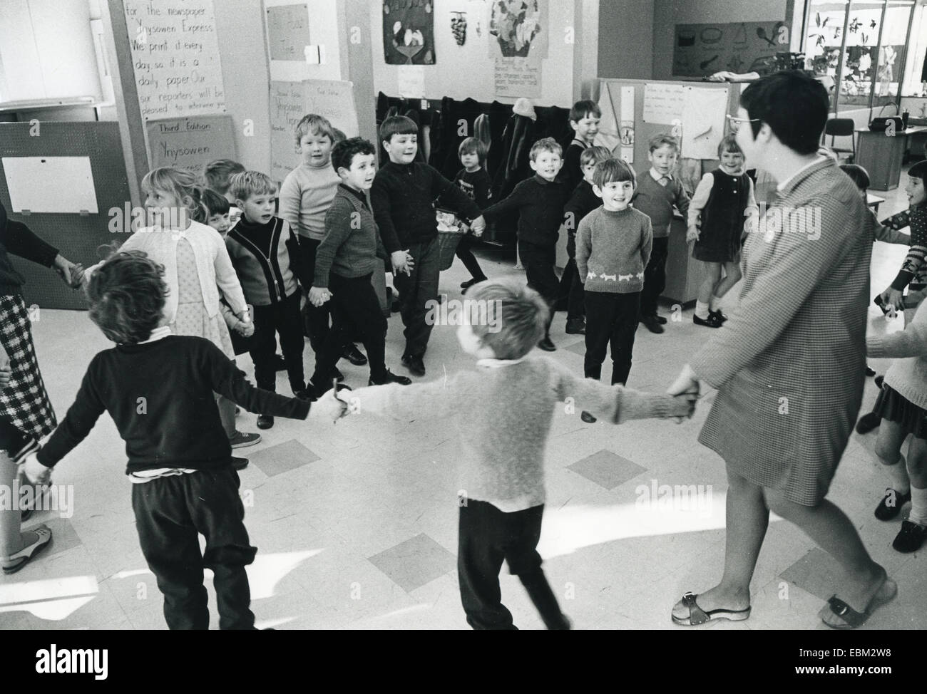 ENGLISH Infant School en 1970. Photo Tony Gale Banque D'Images