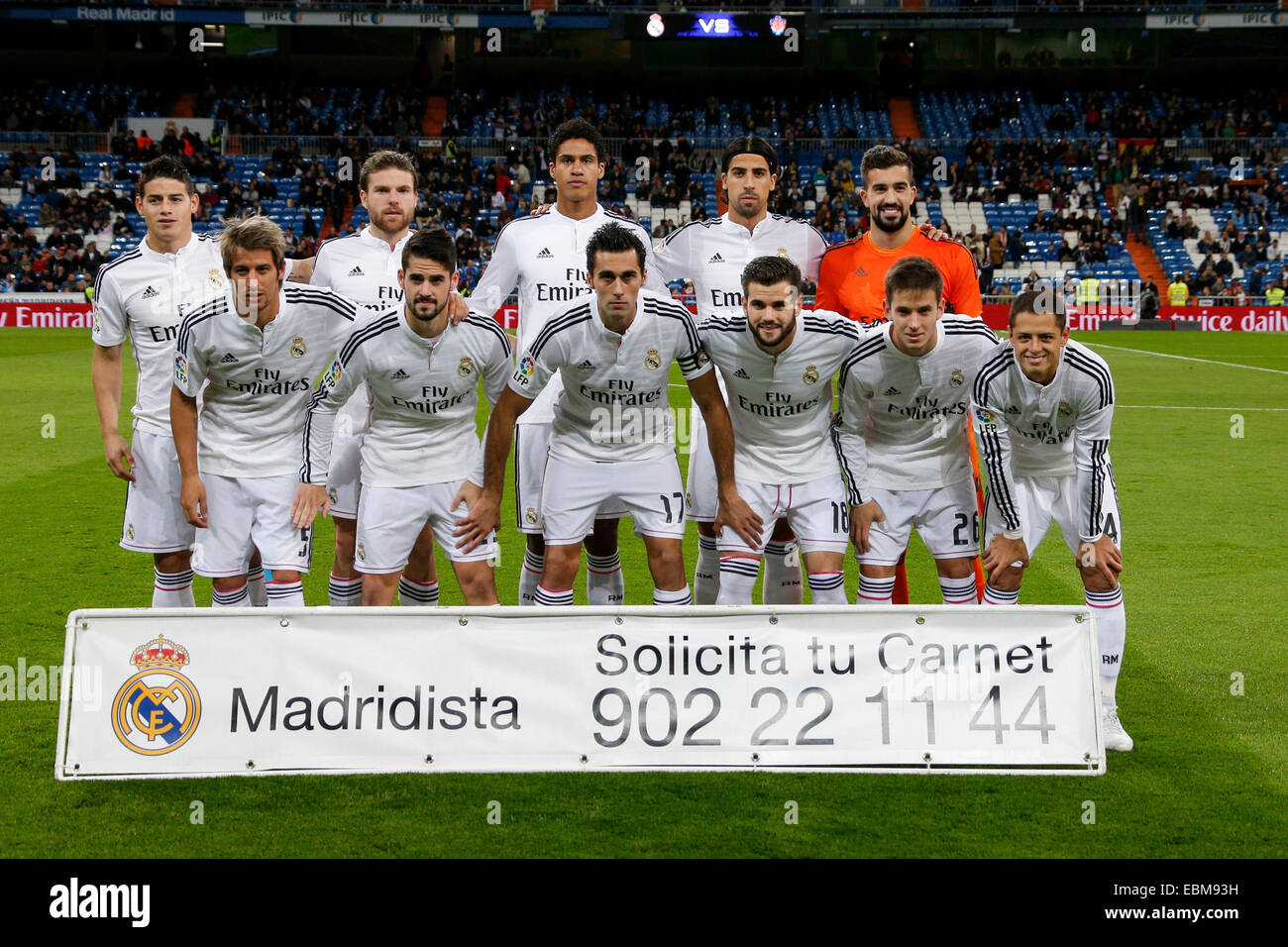 Madrid, Espagne. 09Th Nov, 2014. La Copa del Rey espagnol de football. Real Madrid contre UE Cornellà. L'équipe du Real Madrid Line-up du groupe : Action Crédit Plus Sport/Alamy Live News Banque D'Images