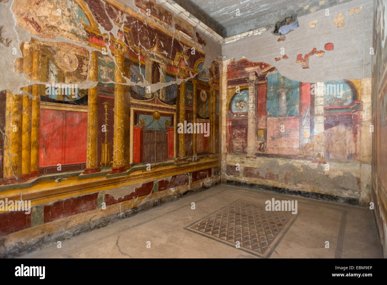 La Villa Romaine Poppaea, Oplontis, près de Pompéi en en Italie, détruit par l'éruption du Vésuve en 79 ap. Banque D'Images
