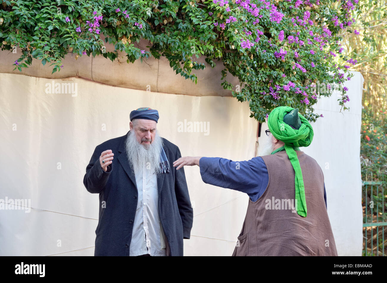 Portrait de Sufi vivant dans la résidence de Cheikh Nazim Al-Haqqani, chef de l'Ordre Soufi Naqshbandi-Haqqani, Lefke, Chypre du Nord Banque D'Images