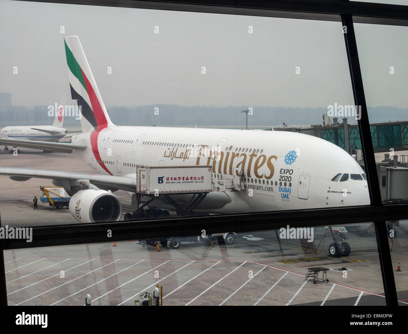 L'avion Airbus A380-800 d'Emirates Airlines Banque D'Images
