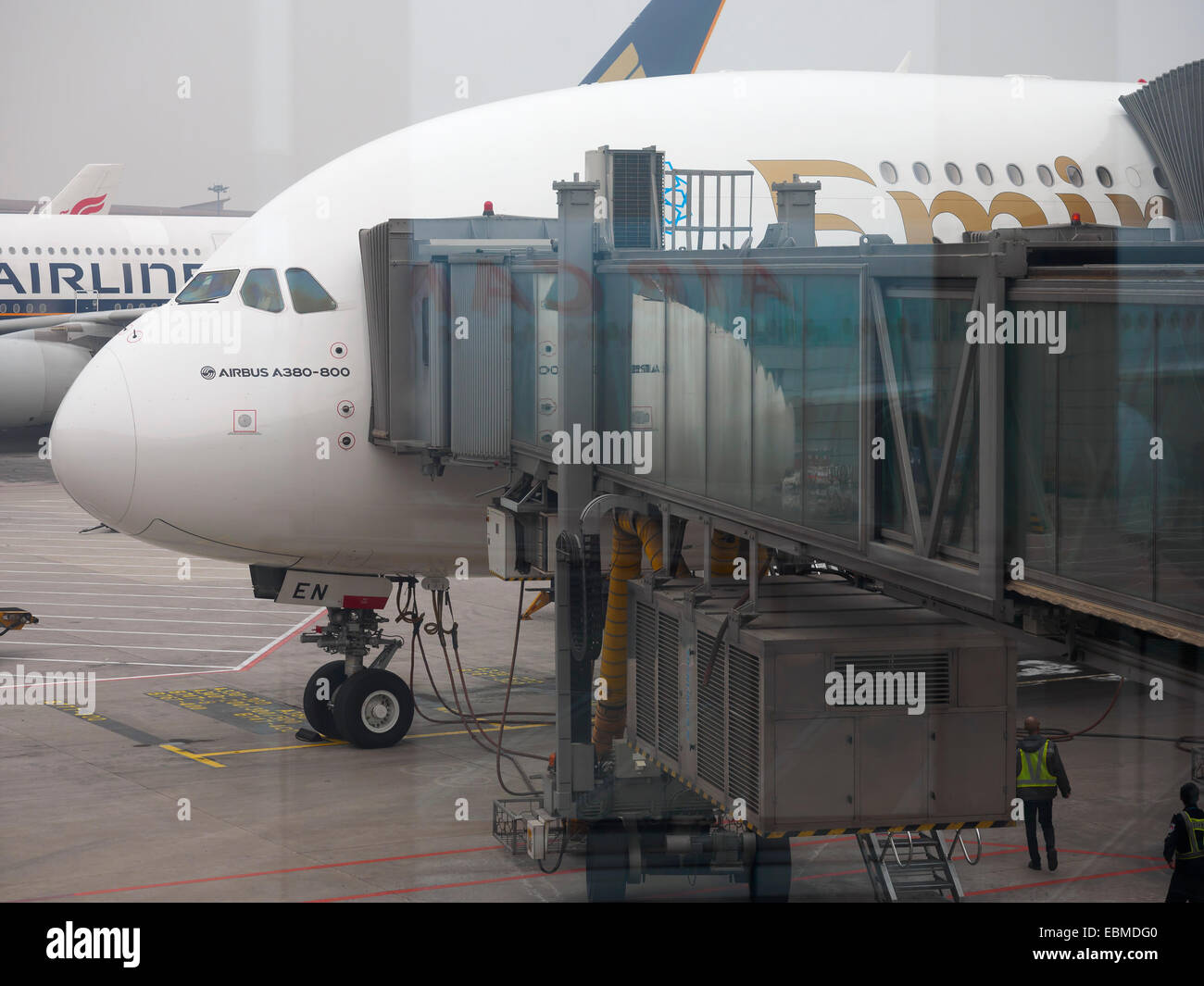 L'avion Airbus A380-800 d'Emirates Airlines Banque D'Images