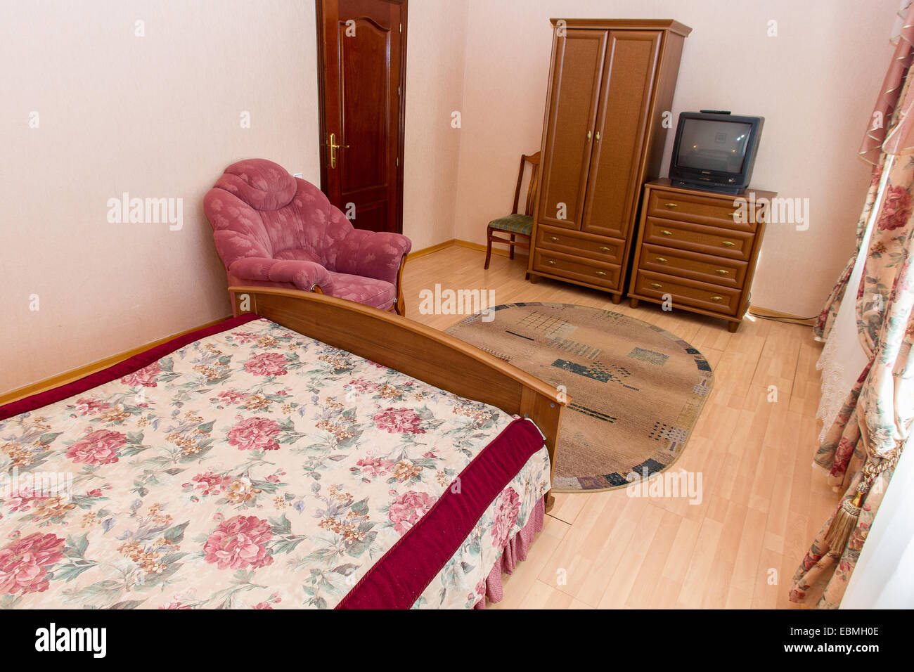 Maison moderne et design d'intérieur chambre à coucher de l'hôtel Banque D'Images