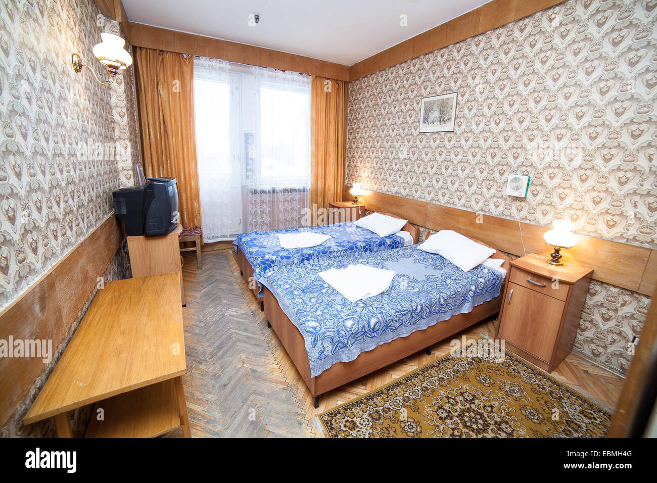 Maison moderne et design d'intérieur de l'hôtel chambre double Banque D'Images