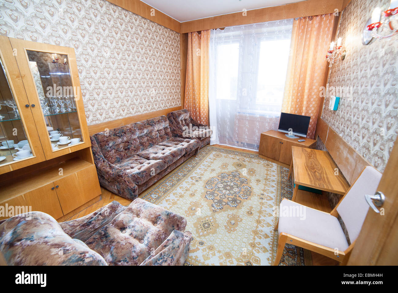 Maison moderne et design d'intérieur chambre à coucher de l'hôtel Banque D'Images