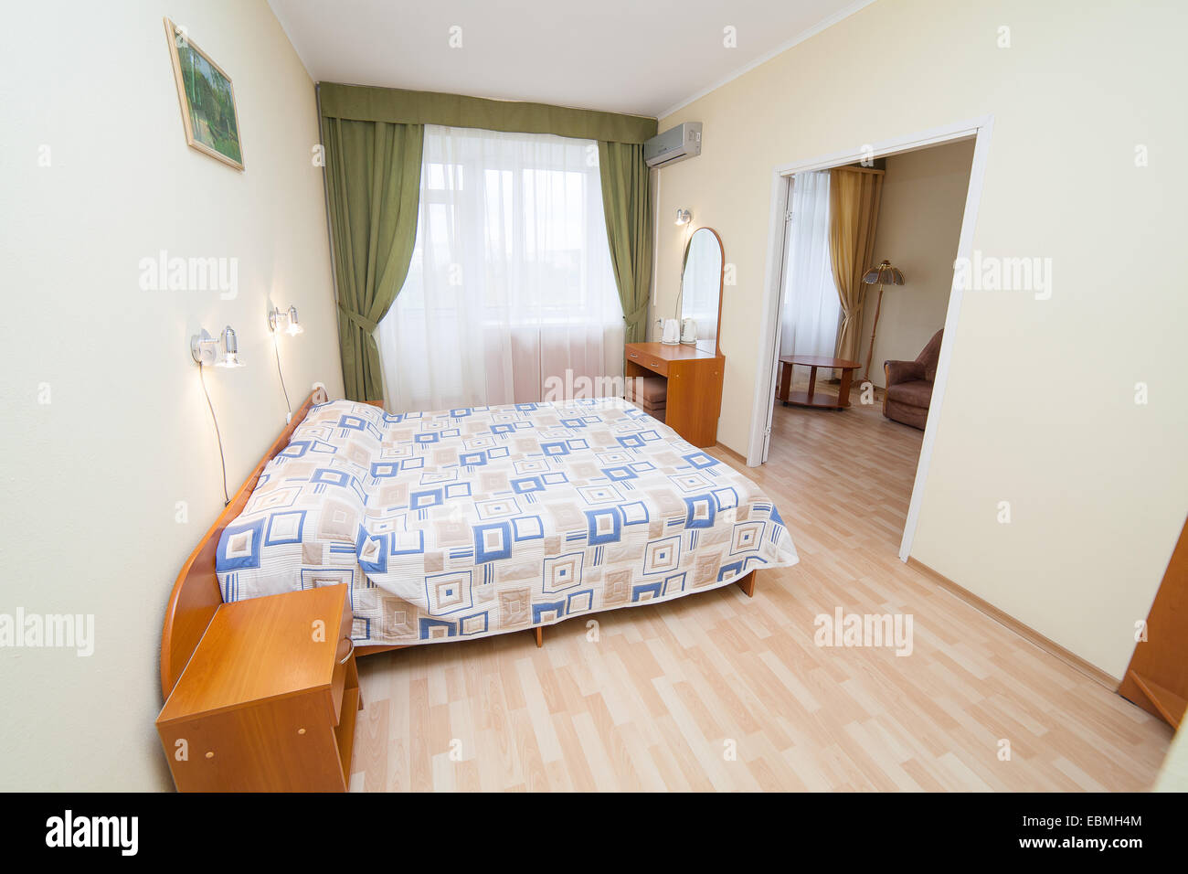 Maison moderne et design d'intérieur de l'hôtel chambre double Banque D'Images