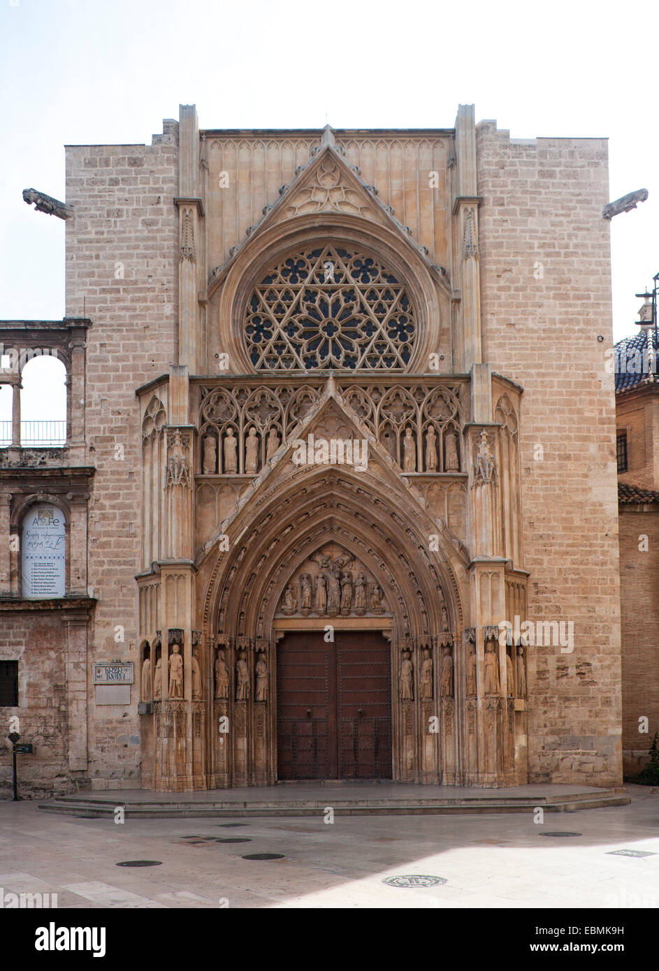 Apôtres Gate, la cathédrale de Valence, la Plaza de la Virgen, Valencia, Espagne Banque D'Images