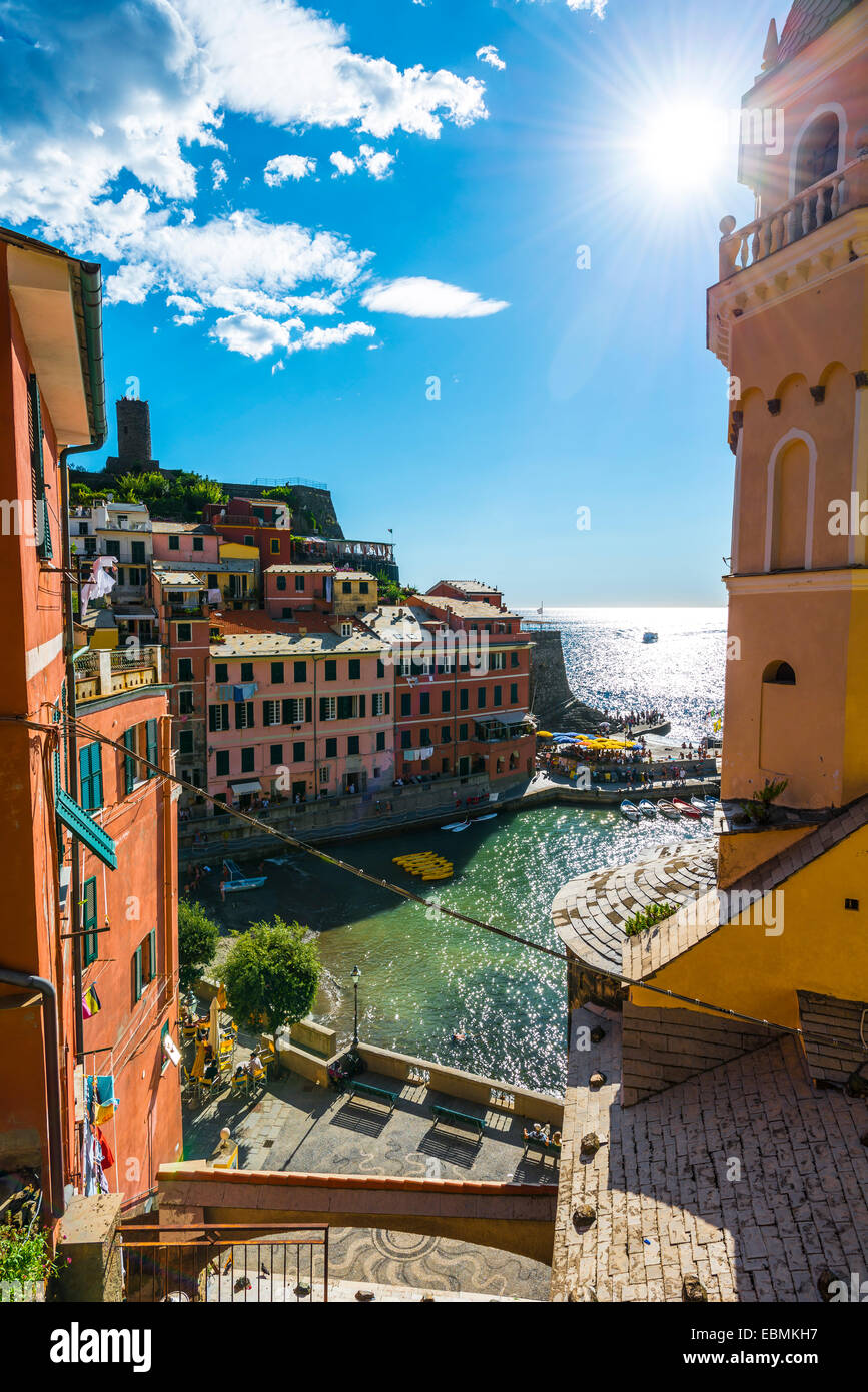 Maisons colorées de Vernazza, Cinque Terre, La Spezia, ligurie, italie Banque D'Images
