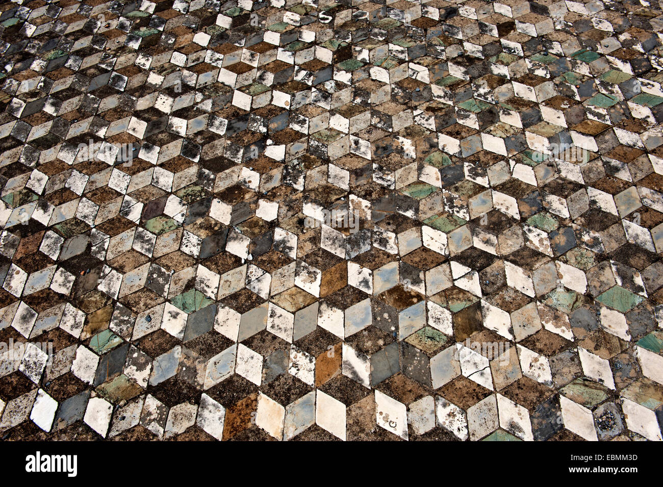 Mosaic illusion optique, effet 3D, la Casa del Fauno, Maison du Faune, Pompeji, Campanie, Italie Banque D'Images