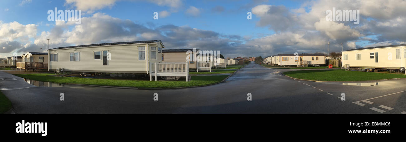 Les grandes caravanes statiques en holiday home park. Banque D'Images