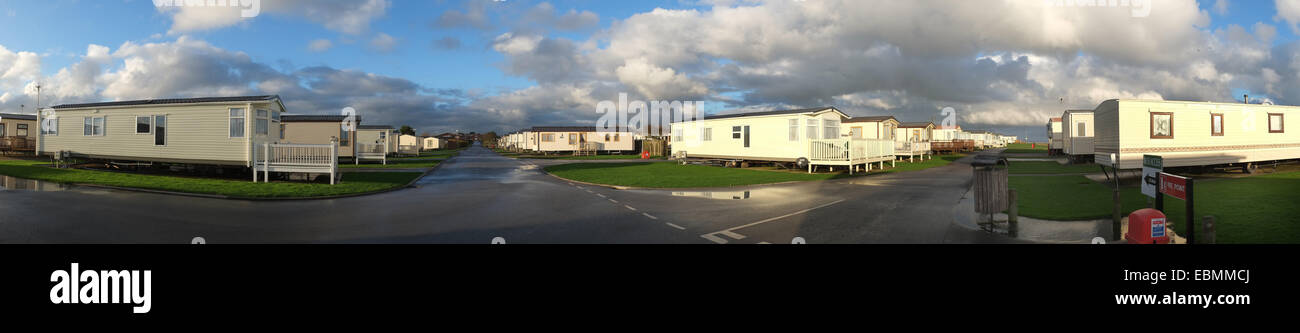 Les grandes caravanes statiques en holiday home park. Banque D'Images