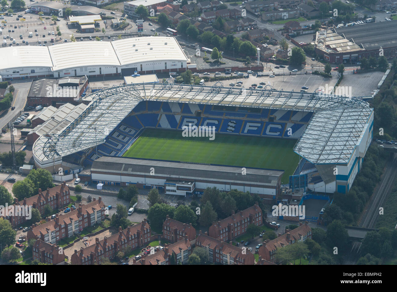 Une vue aérienne de St Andrews accueil de Birmingham City Football Club Banque D'Images