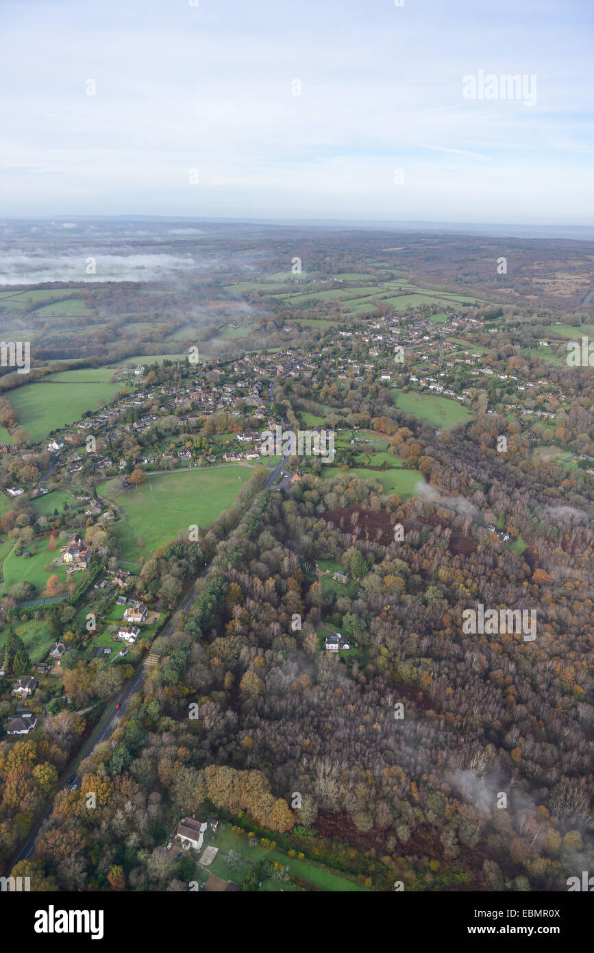 Une vue aérienne de l'East Sussex village de Nutley et alentours Banque D'Images