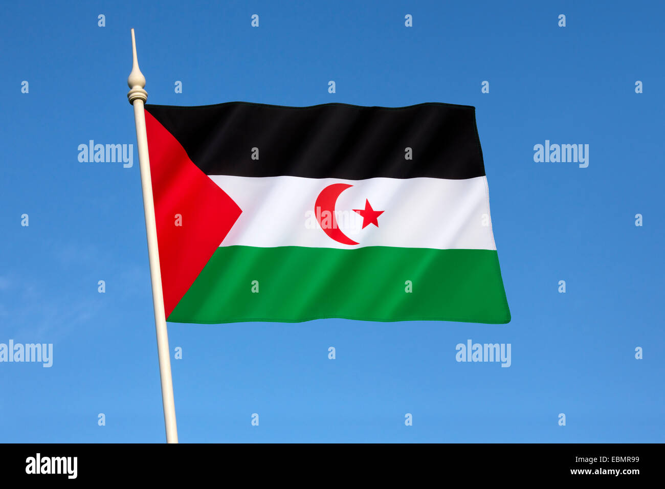 Drapeau de la République Arabe Sahraouie Démocratique - Sahara Occidental Banque D'Images