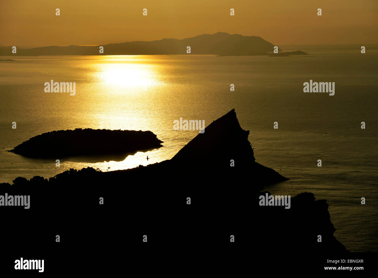 La baie de La Ciotat le matin, France, Parc National des Calanques Banque D'Images