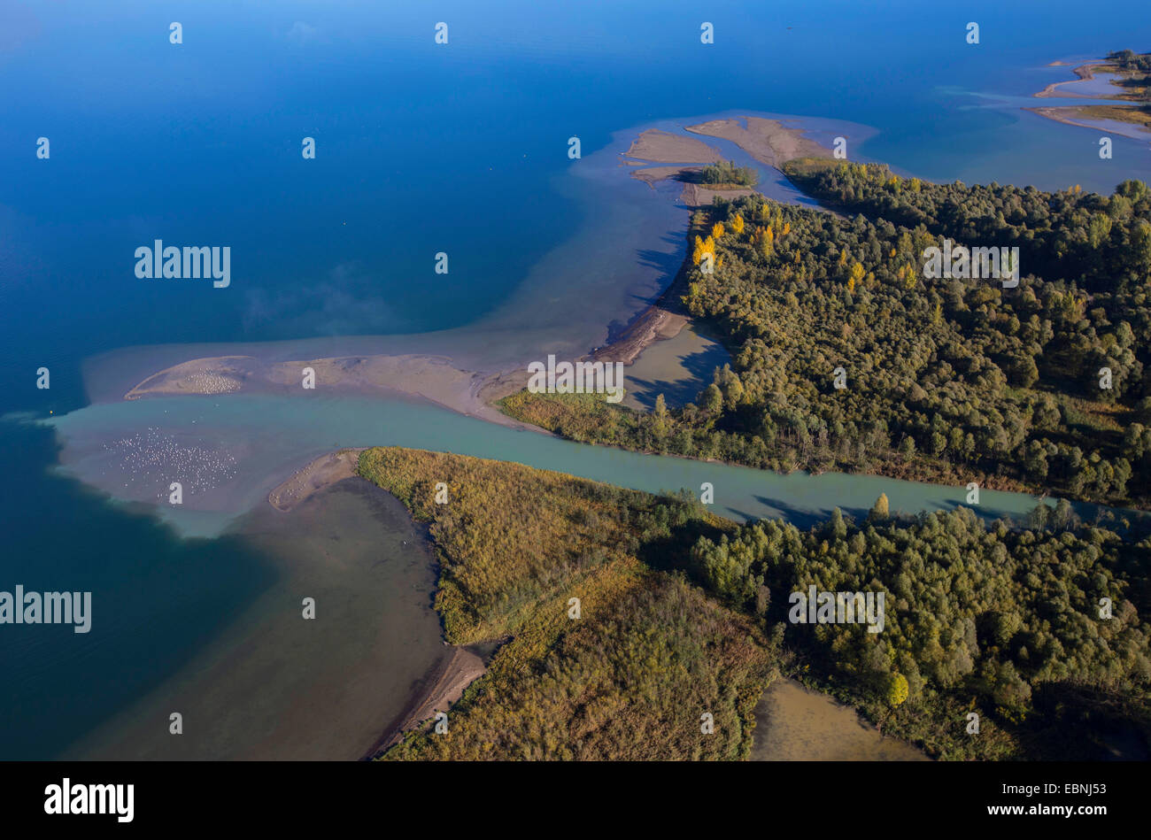 Lac de Chiemsee et delta du fleuve d'Achen, en Allemagne, en Bavière, le lac de Chiemsee Banque D'Images