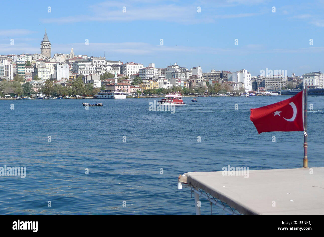 Vue de la tour de Galata et le quartier de Galata, Istanbul, Turquie Banque D'Images