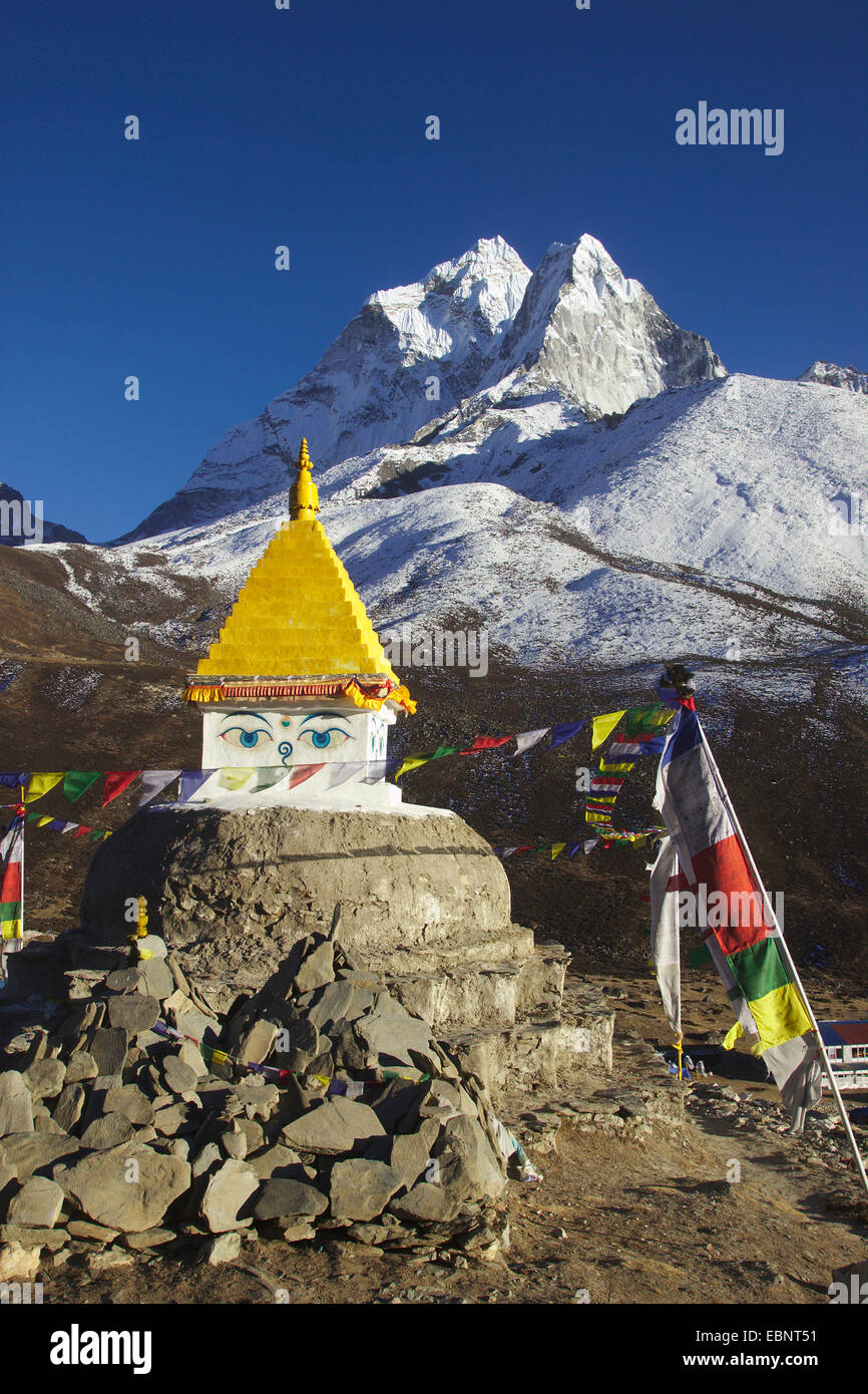 L'Ama Dablam vue depuis Dingboche, Népal, Himalaya, Khumbu Himal Banque D'Images