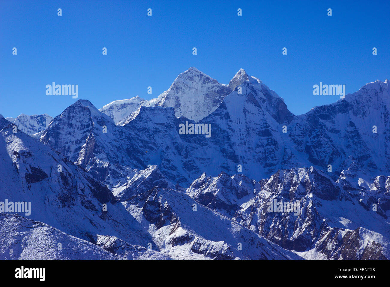 Vue d'Nangkar Kangtega Tshang près de Dingboche, Népal, Himalaya, Khumbu Himal Banque D'Images