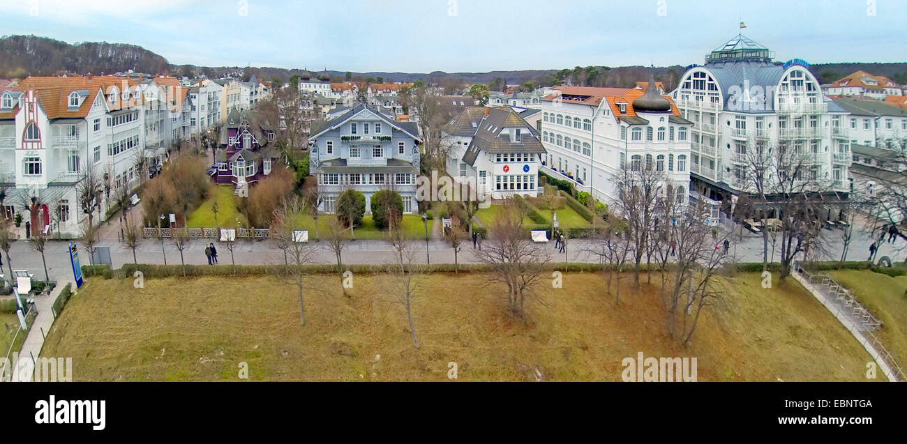 Vue aérienne de la promenade de Binz, Allemagne, Mecklembourg-Poméranie-Occidentale, Ruegen, Ostseebad Binz Banque D'Images