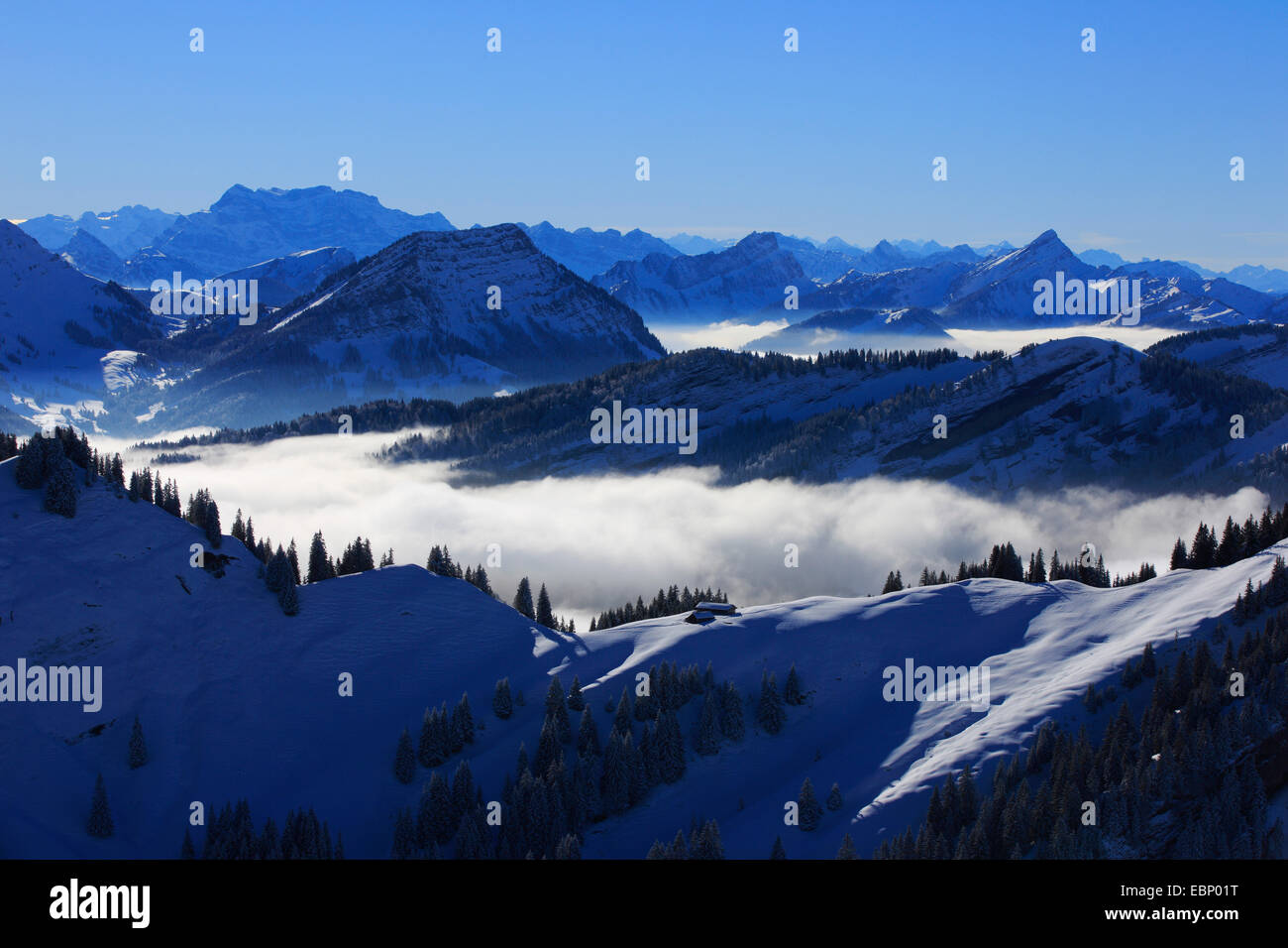 Vue du paysage de montagne à Kronberg, Suisse, Appenzell Banque D'Images